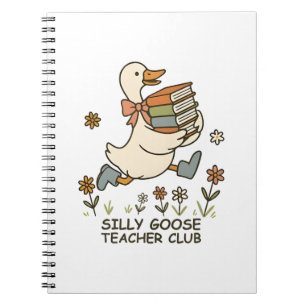 Gekke Goose Teacher Club Grappig Terug naar school Notitieboek