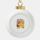 Gekke Goose Thanksgiving Coquette Turkije Keramische Bal Ornament (Voorkant)