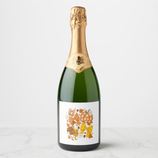 Gekke Goose Thanksgiving Coquette Turkije Sparkling Wijnetiket (Voorkant)