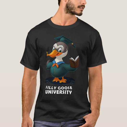 Gekke Goose University Student Funny T-shirt (Voorkant)