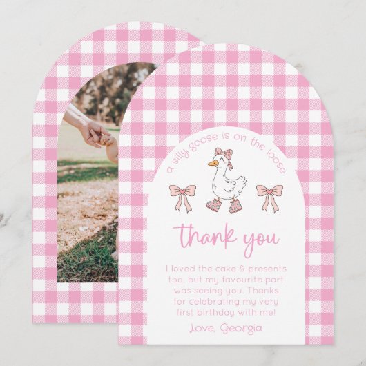 Gekke Goose Verjaardag Foto Bedankt Card Kaart (Voorkant / Achterkant)