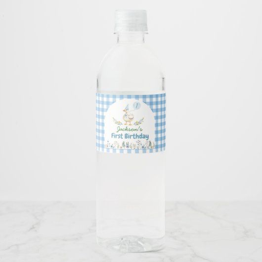 Gekke Goose Verjaardag Party Water Bottle Label Waterfles Etiket (Voorkant)