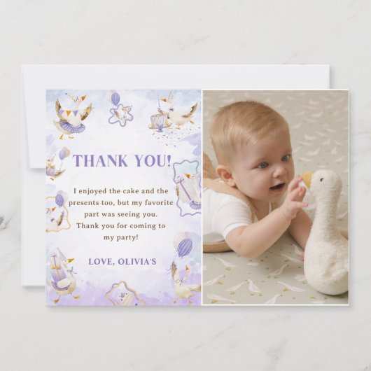 Gekke Goose verjaardagsfeest bedankkaart Kaart (Voorkant)