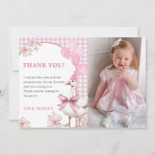 Gekke Goose verjaardagsfeest foto Dank u kaart (Voorkant)