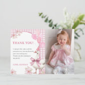 Gekke Goose verjaardagsfeest foto Dank u kaart (Staand voorkant)