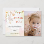 Gekke Goose verjaardagsfeest foto Dank u kaart (Voorkant)