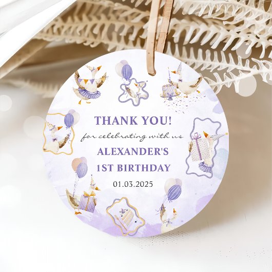 Gekke Goose verjaardagsfeestje Bedankjes Labels