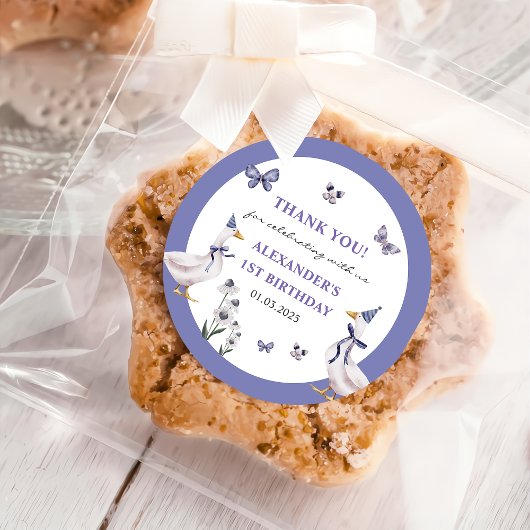 Gekke Goose verjaardagsfeestje Ronde Sticker