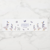 Gekke Goose verjaardagsfeestje Waterfles Etiket (Enkel label)