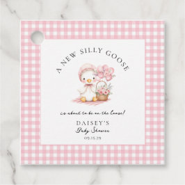 Gekke Goose Waterverf Meisje Baby shower Bedankjes Labels