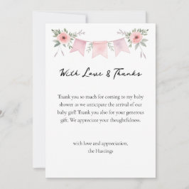 Gekke Goose Waterverf Meisje Baby shower Dank u Bedankkaart