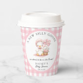Gekke Goose Waterverf Meisje Baby shower Papieren Bekers (Links)