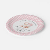 Gekke Goose Waterverf Meisje Baby shower Papieren Bordje (Gekanteld)