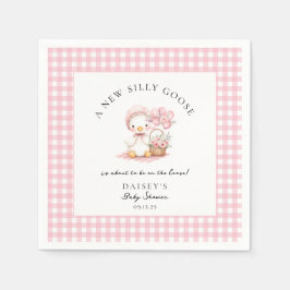 Gekke Goose Waterverf Meisje Baby shower Servet