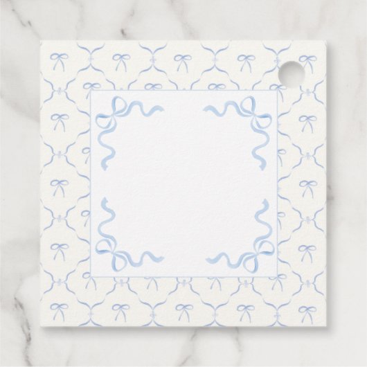 Gekke Goose Whimsical Bow Baby Boy Shower Bedankjes Labels (Achterkant)