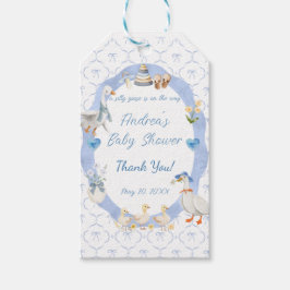 Gekke Goose Whimsical Bow Baby Boy Shower Cadeaulabel