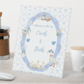 Gekke Goose Whimsical Bow Baby Boy Shower Reclamebord Met Voetstuk (Insitu)