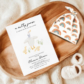 Gekke Goose Whimsical Bow Baby shower Kaart