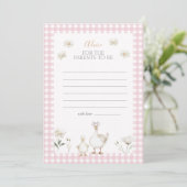 Gekke Goose Whimsical Pink Baby shower Advies Kaar (Staand voorkant)