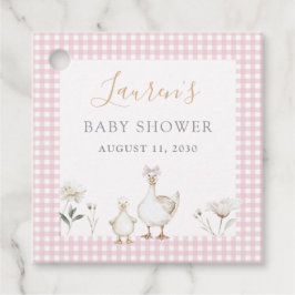 Gekke Goose Whimsical Pink Bow Baby Girl Shower Bedankjes Labels