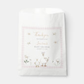 Gekke Goose Whimsical Pink Bow Baby Girl Shower Bedankzakje (Voorkant)
