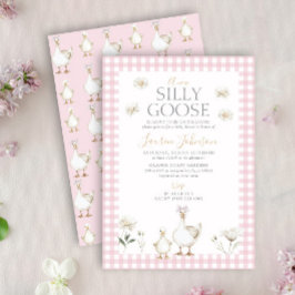 Gekke Goose Whimsical Pink Bow Baby Girl Shower Kaart