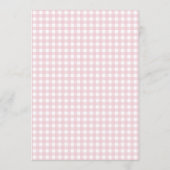Gekke Goose Whimsical Pink Bow Baby Girl Shower Menu (Achterkant)