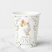 Gekke Goose Wildflower Baby shower Papieren Bekers (Achterkant)
