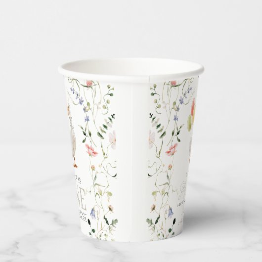 Gekke Goose Wildflower Baby shower Papieren Bekers (Rechts)