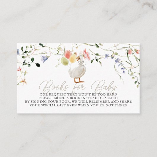 Gekke Goose Wildflower Bloemen Baby Boek Aanvraag Informatiekaartje (Voorkant)