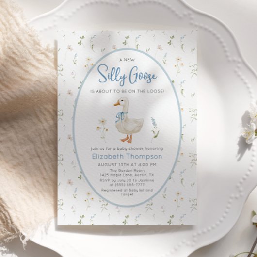 Gekke Goose Wildflower Bloemenjongen Baby shower Kaart