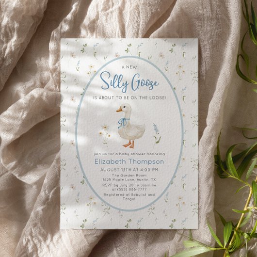 Gekke Goose Wildflower Bloemenjongen Baby shower Kaart
