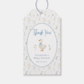 Gekke Goose Wildflower Blue Bow Baby shower Cadeaulabel (Voorkant)