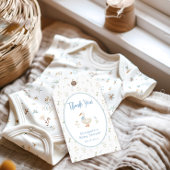 Gekke Goose Wildflower Blue Bow Baby shower Cadeaulabel