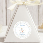 Gekke Goose Wildflower Blue Bow Baby shower Ronde Sticker