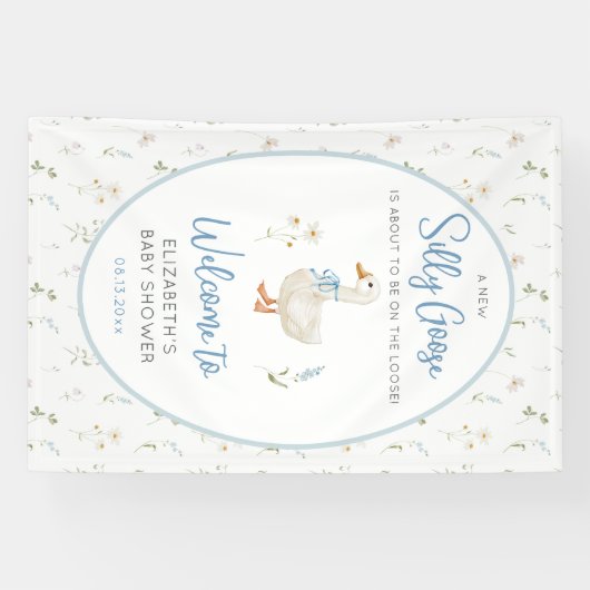 Gekke Goose Wildflower Boy Baby shower Welkom Spandoek (Horizontaal)