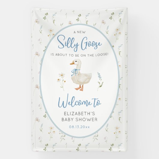 Gekke Goose Wildflower Boy Baby shower Welkom Spandoek (Verticaal)