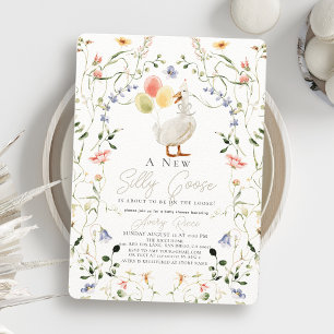 Gekke Goose Wildflower Floral Baby shower Kaart