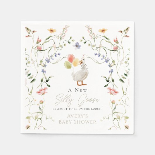 Gekke Goose Wildflower Floral Baby shower Servet (Voorkant)