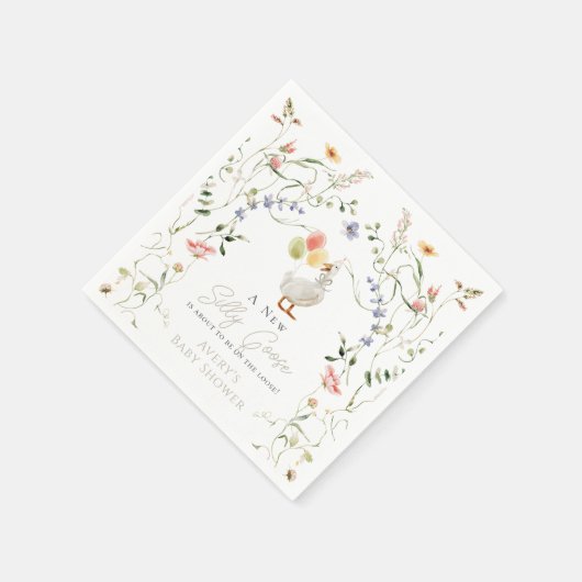 Gekke Goose Wildflower Floral Baby shower Servet (Hoek)
