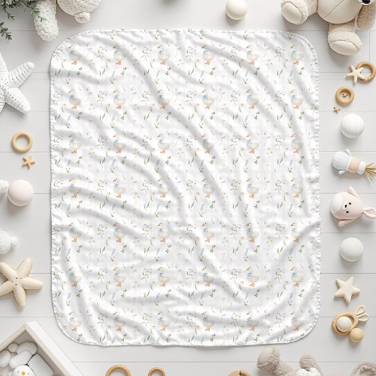 Gekke Goose Wildflower Gingham Boy Baby shower Sherpa Deken