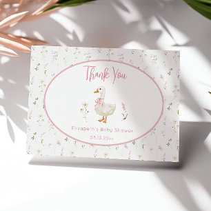 Gekke Goose Wildflower Meisje Baby shower Bedankkaart