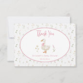 Gekke Goose Wildflower Meisje Baby shower Bedankkaart (Voorkant)