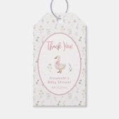 Gekke Goose Wildflower Pink Bow Baby shower Cadeaulabel (Voorkant)