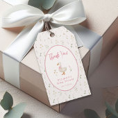 Gekke Goose Wildflower Pink Bow Baby shower Cadeaulabel