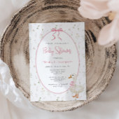 Gekke Goose Wildflower Pink Bow Baby shower Kaart