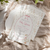 Gekke Goose Wildflower Pink Bow Baby shower Kaart