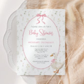 Gekke Goose Wildflower Pink Bow Baby shower Kaart