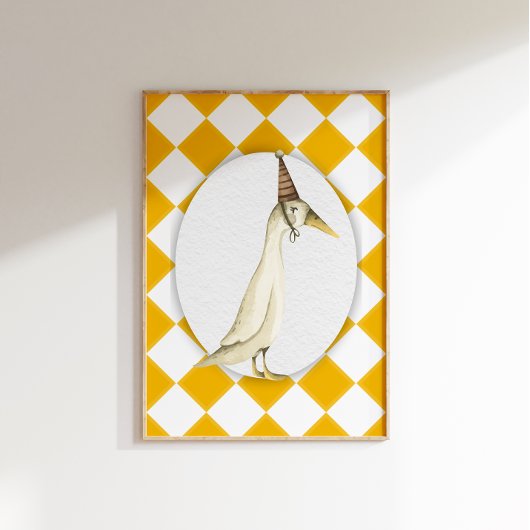 Gekke Goose Yellow Nursery Wall Print