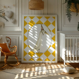 Gekke Goose Yellow Nursery Wall Print